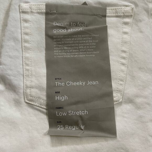 NEW Everlane The Cheeky Straight Jean in Bone Size 25 - Picture 3 of 5